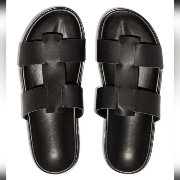 🖤 New St Agni Axel Black Leather Leren fisherman sandals, size 37 - Picture 5 of 5